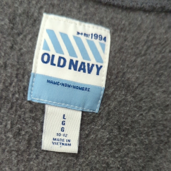 Old Navy Gray and Orange Fleece Pullover - Picture 2 of 5
